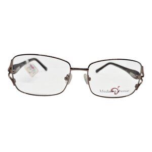 Madison Avenue Womens Rectangular Eyeglass Frames Shiny Pinky Brown 52-16-135 Li